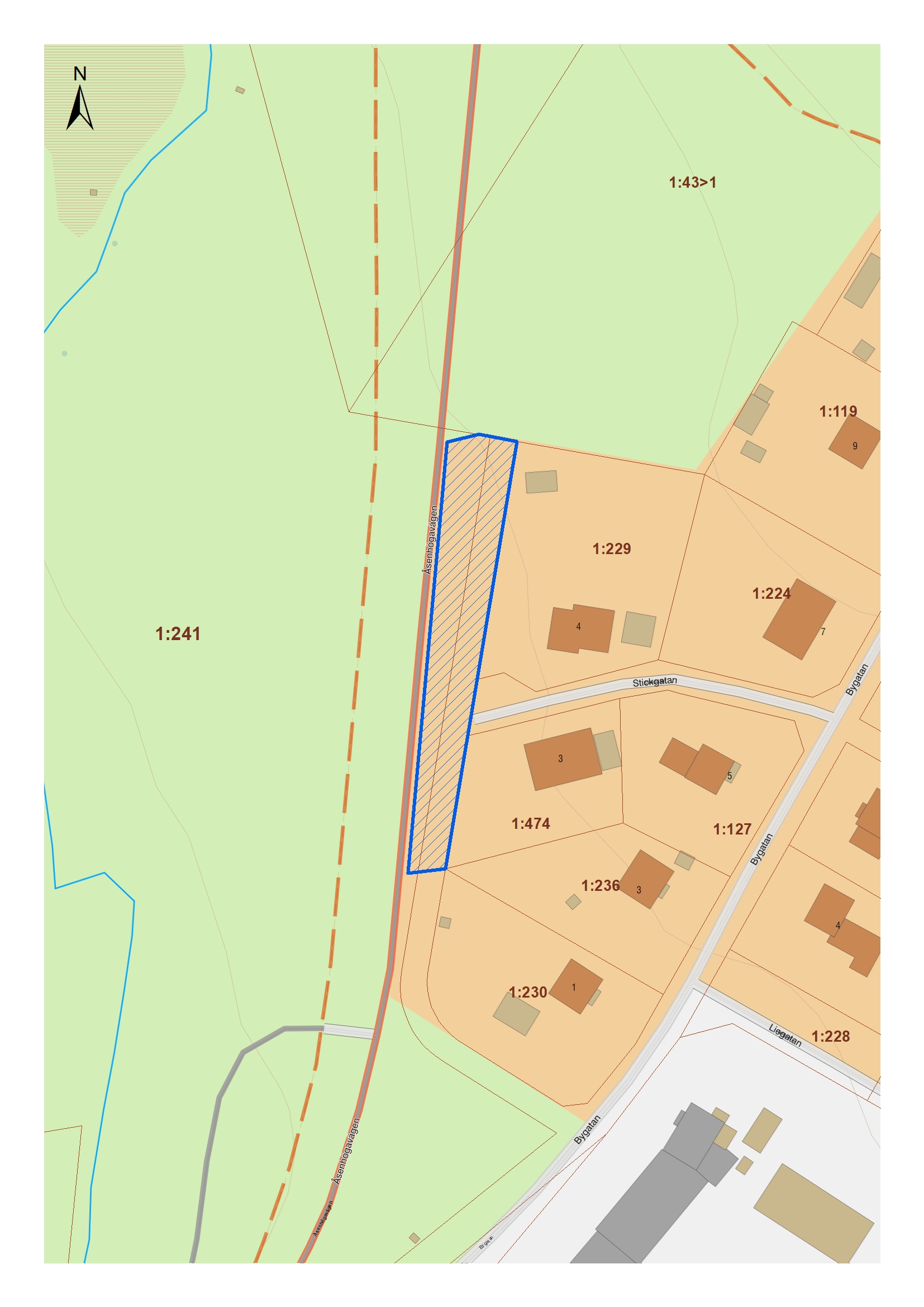 Stickgatan och Åsenhögavägen